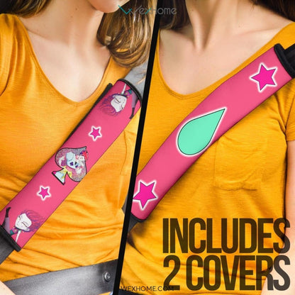Hunter x Hunter Anime Seat Belt Covers | Funny Hisoka Patterns Pink Belt Covers