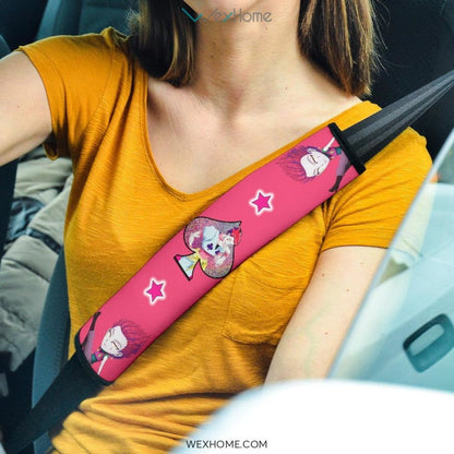 Hunter x Hunter Anime Seat Belt Covers | Funny Hisoka Patterns Pink Belt Covers