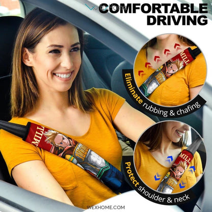 My Hero Academia Anime Seat Belt Covers | MHA Mirio Power 1000000 Superman Belt Covers