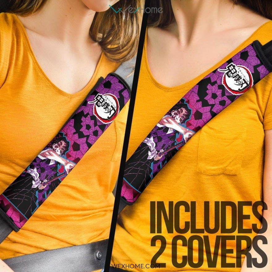 Kokushibo Seat Belt Covers Demon Slayers Anime Car Accessories