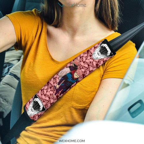 Jujutsu Kaisen Anime Seat Belt Covers | Yuji Vs Sukuna  Skull Backgroud Belt Covers