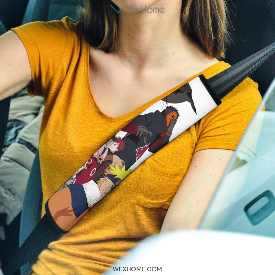 Naruto Anime Seat Belt Covers | Naruto And Friends Konoha Young Generation Vs Tobi Madara Belt Covers