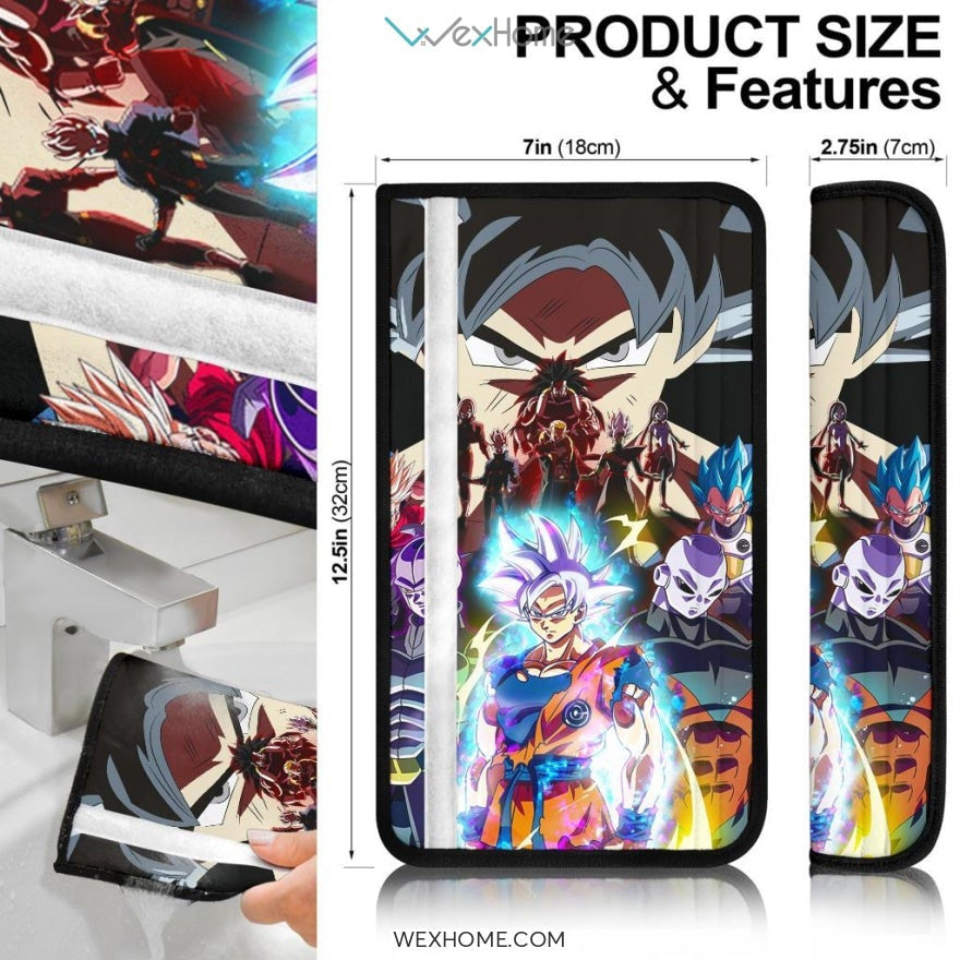 Dragon Ball Anime Seat Belt Covers | DB Goku With Main Powerful Male Characters Belt Covers