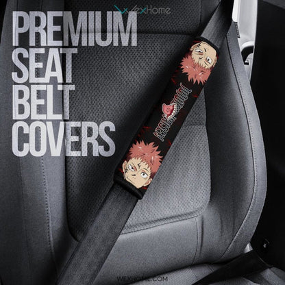 Jujutsu Kaisen Anime Seat Belt Covers | Yuji Vs Sukuna Half Face Belt Covers