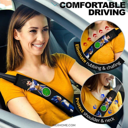 Dragon Ball Anime Seat Belt Covers | DB Vegeta Saiyan Finding Dragon Balls Compass Belt Covers