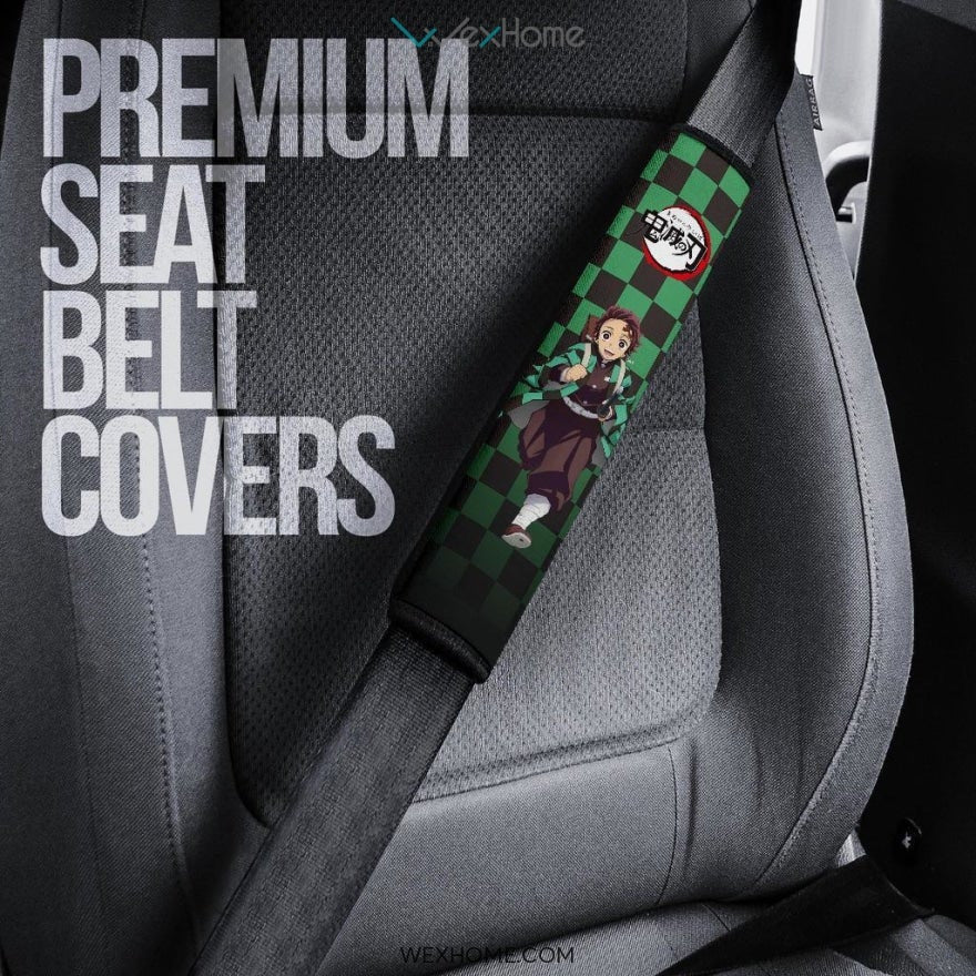 Tanjiro Kamado Seat Belt Covers Demon Slayers Anime Car Accessories