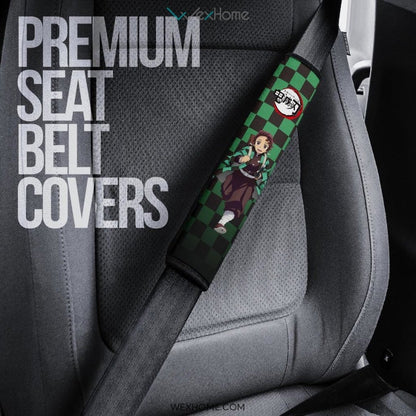 Tanjiro Kamado Seat Belt Covers Demon Slayers Anime Car Accessories
