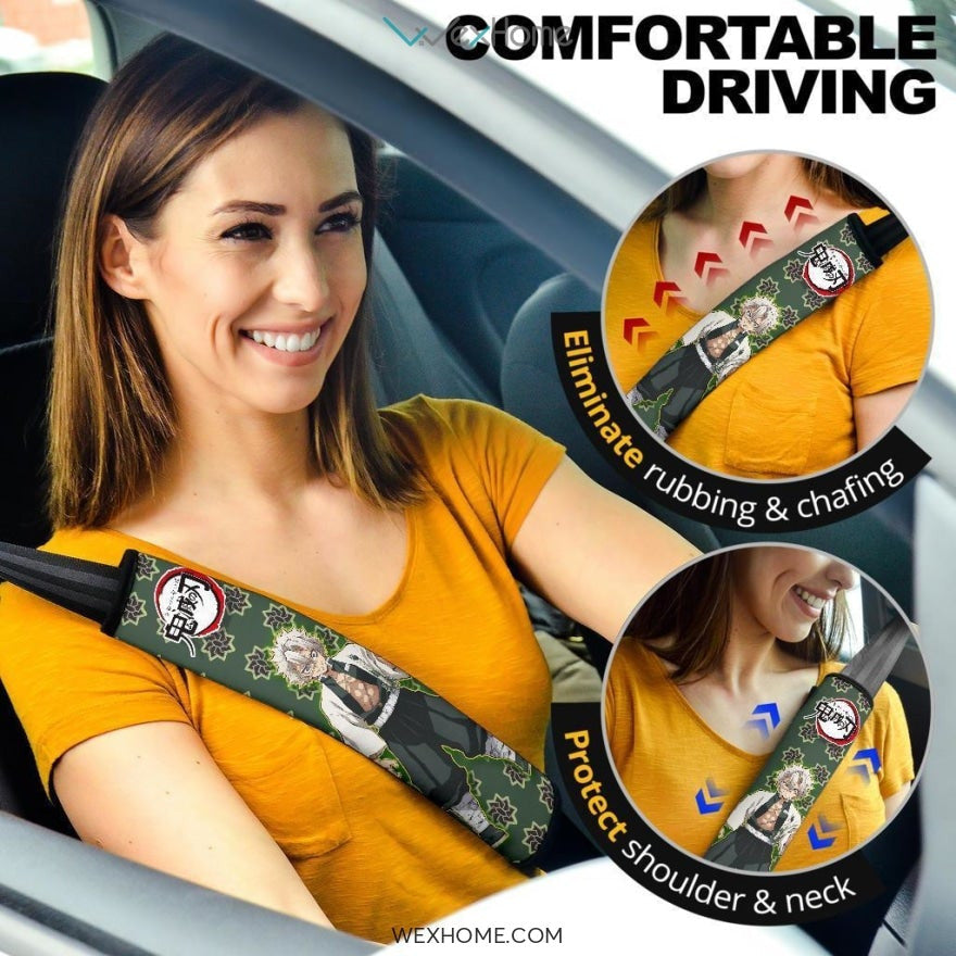 Sanemi Shinazugawa Seat Belt Covers Demon Slayers Anime Car Accessories