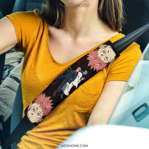 Jujutsu Kaisen Anime Seat Belt Covers | Yuji Vs Sukuna Half Face Belt Covers