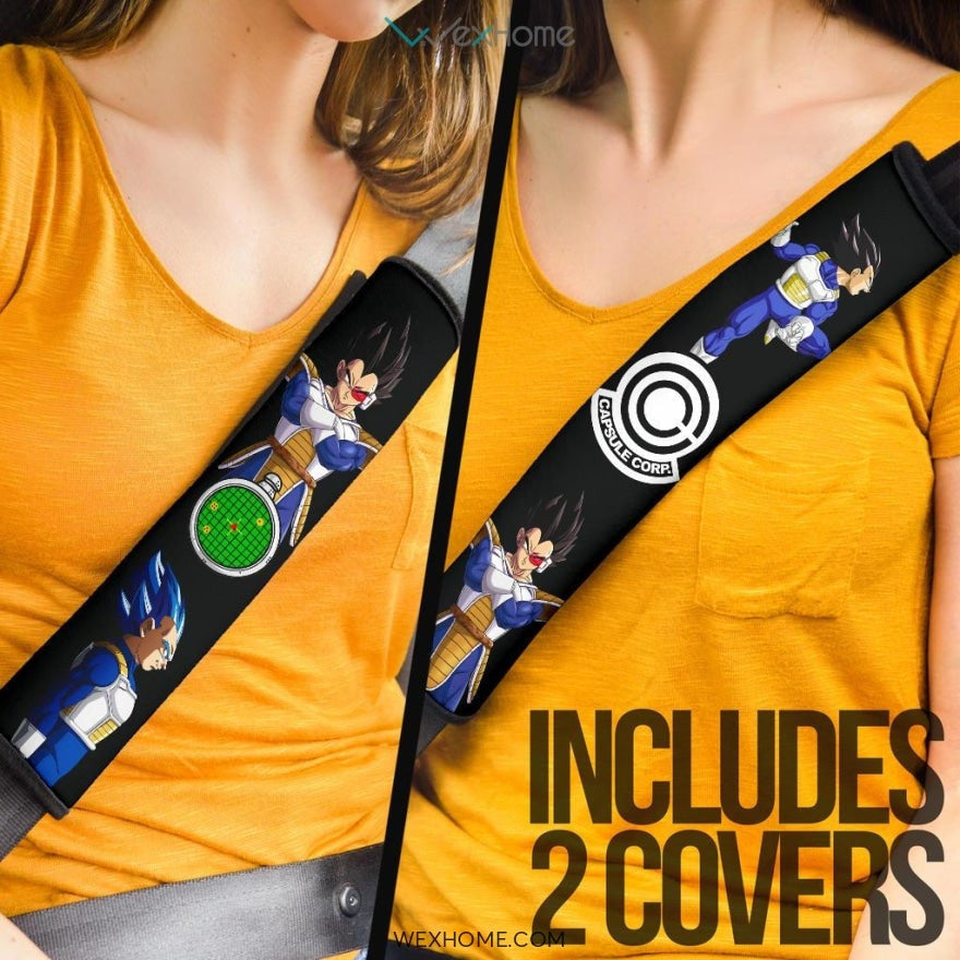 Dragon Ball Anime Seat Belt Covers | DB Vegeta Saiyan Finding Dragon Balls Compass Belt Covers