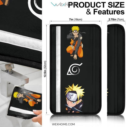 Naruto Anime Seat Belt Covers | Naruto Vs Sasuke Fighting Konoha Symbol Belt Covers