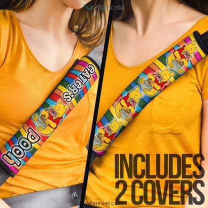 Horror Movie Seat Belt Covers | Scary Pooh Eat Honey Bee Rainbow Belt Covers