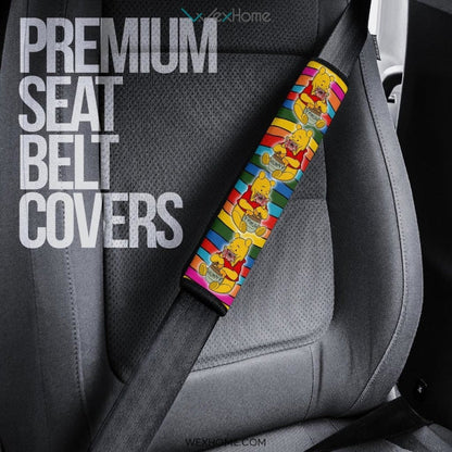 Horror Movie Seat Belt Covers | Scary Pooh Eat Honey Bee Rainbow Belt Covers