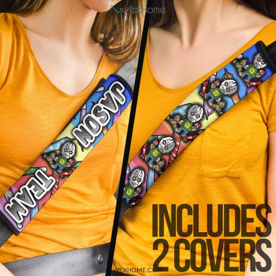 Horror Movie Seat Belt Covers | Jason Kid Toys Artwork Belt Covers