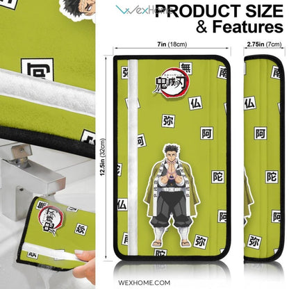 Gyomei Himejima Seat Belt Covers Demon Slayers Anime Car Accessories