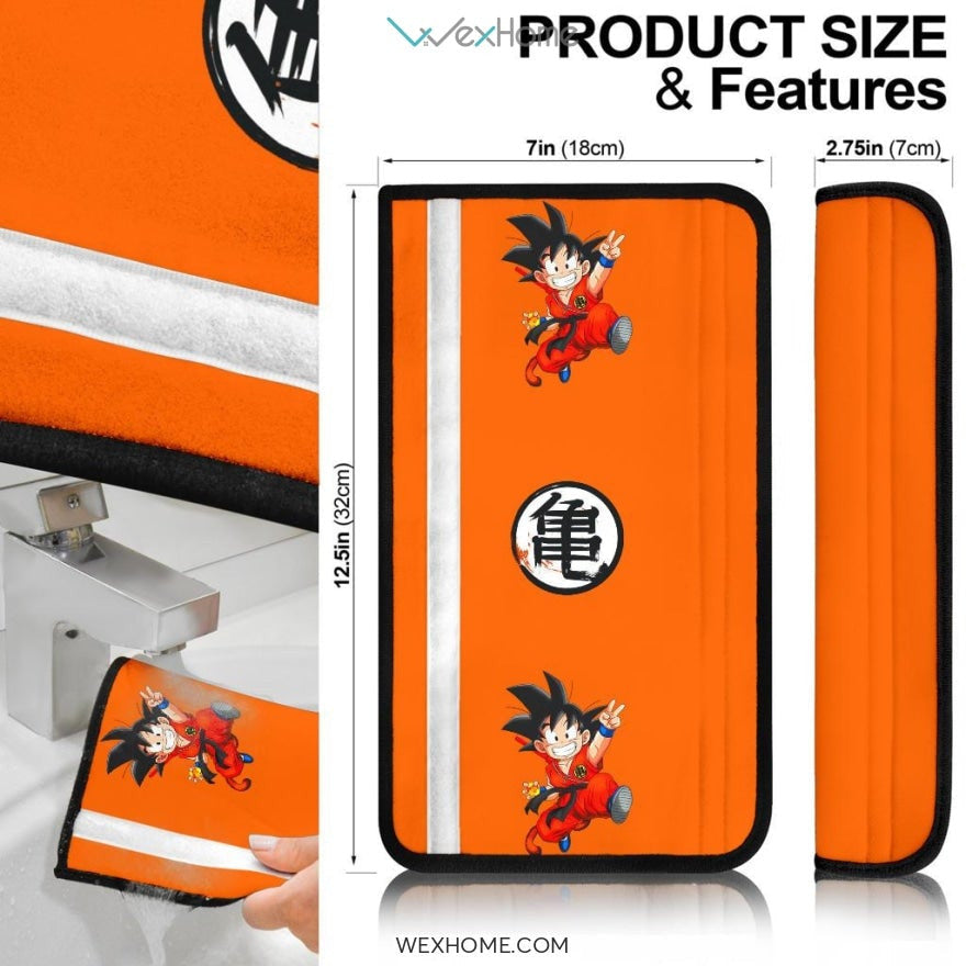 Dragon Ball Anime Seat Belt Covers | Little Goku With Green Dragon Belt Covers