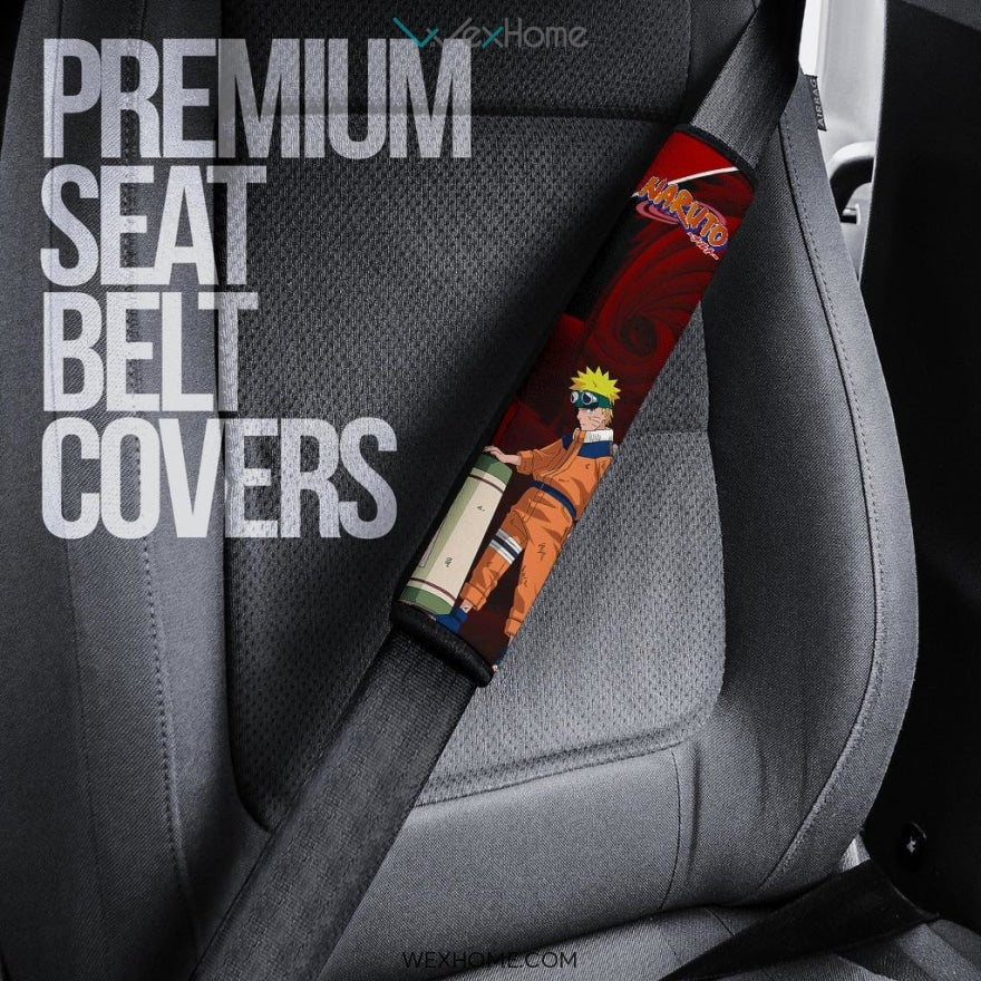 Naruto Anime Seat Belt Covers | Naruto And Kakashi Vs Obito Red Theme Belt Covers