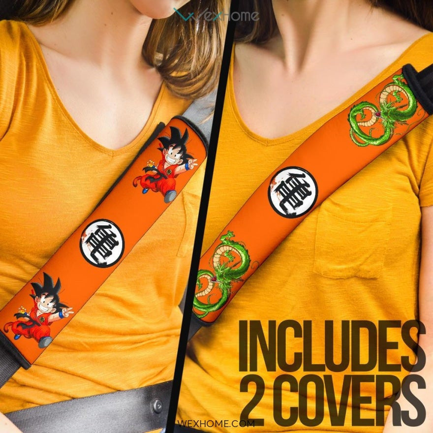 Dragon Ball Anime Seat Belt Covers | Little Goku With Green Dragon Belt Covers