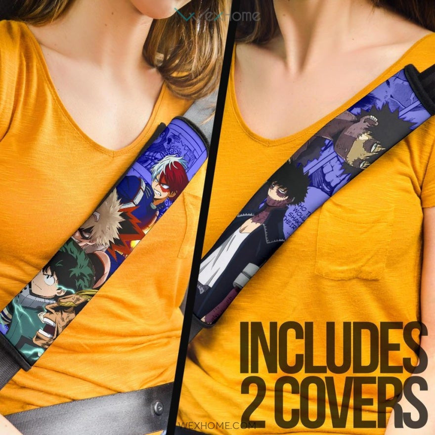 My Hero Academia Anime Seat Belt Covers | MHA Heroes Vs Villains Dabi Mix Comic Manga Belt Covers