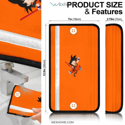 Dragon Ball Anime Seat Belt Covers | Little Goku And Flying Nimbus Belt Covers