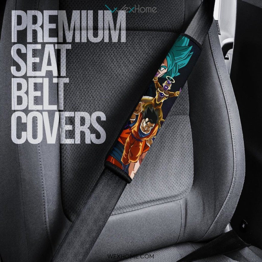 Dragon Ball Anime Seat Belt Covers | DB Goku Ultra Universe Vs Golden Frieza Galaxy Belt Covers