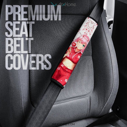 Darling In The Franxx Anime Seat Belt Covers | Zero Two Kimono Cherry Blossom Belt Covers