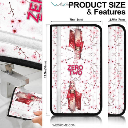Darling In The Franxx Anime Seat Belt Covers | Zero Two Kimono Cherry Blossom Belt Covers