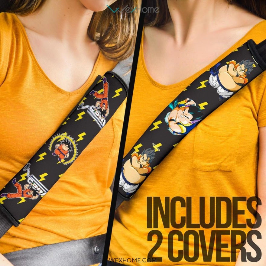 Dragon Ball Anime Seat Belt Covers | Fatty Goku Hungry Funny Belt Covers