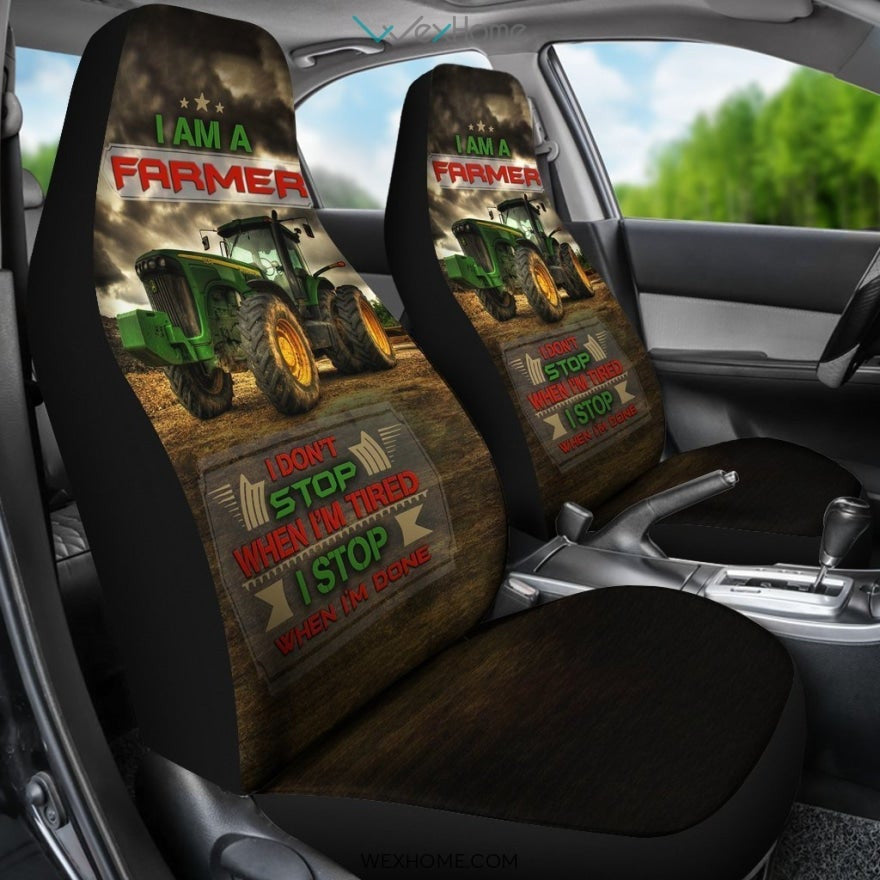 2pcs Farmer Car Seat Cover