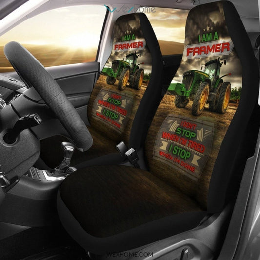 2pcs Farmer Car Seat Cover