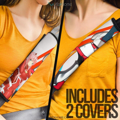 Darling In The Franxx Anime Seat Belt Covers | Pretty Zero Two And Strelitzia Darling Artwork Belt Covers