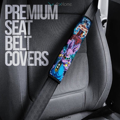 Dragon Ball Anime Seat Belt Covers | Beerus Super Power Vs Goku Galaxy Belt Covers