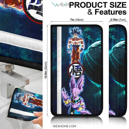 Dragon Ball Anime Seat Belt Covers | Beerus Super Power Vs Goku Galaxy Belt Covers