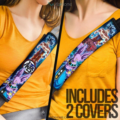 Dragon Ball Anime Seat Belt Covers | Beerus Super Power Vs Goku Galaxy Belt Covers