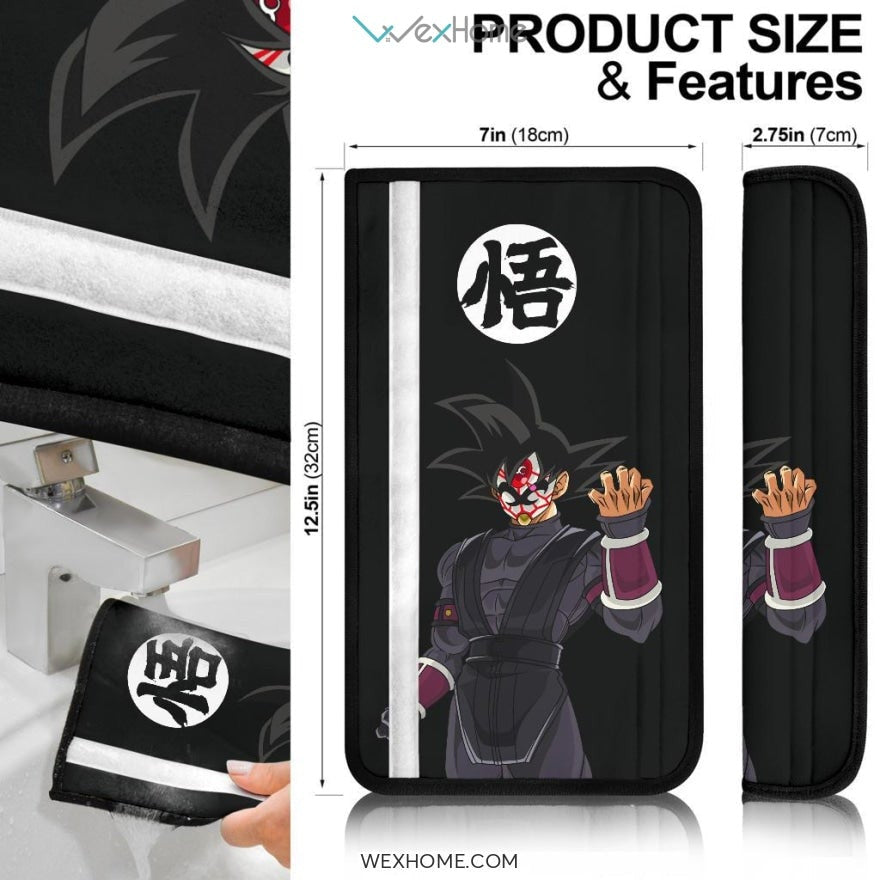 Dragon Ball Anime Seat Belt Covers | DB Vegeta Xeno Dark Mask Vs Goku Crimson Belt Covers