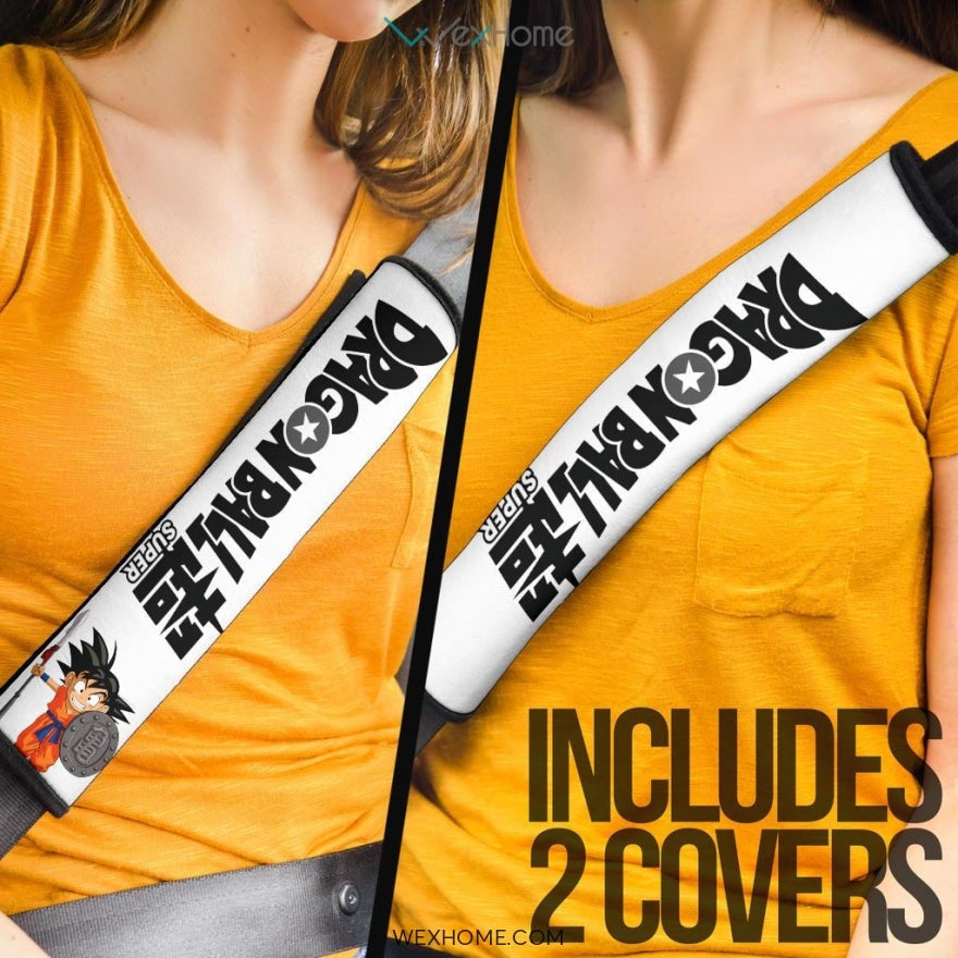 Dragon Ball Anime Seat Belt Covers | Little Goku Warrior DB Text Belt Covers