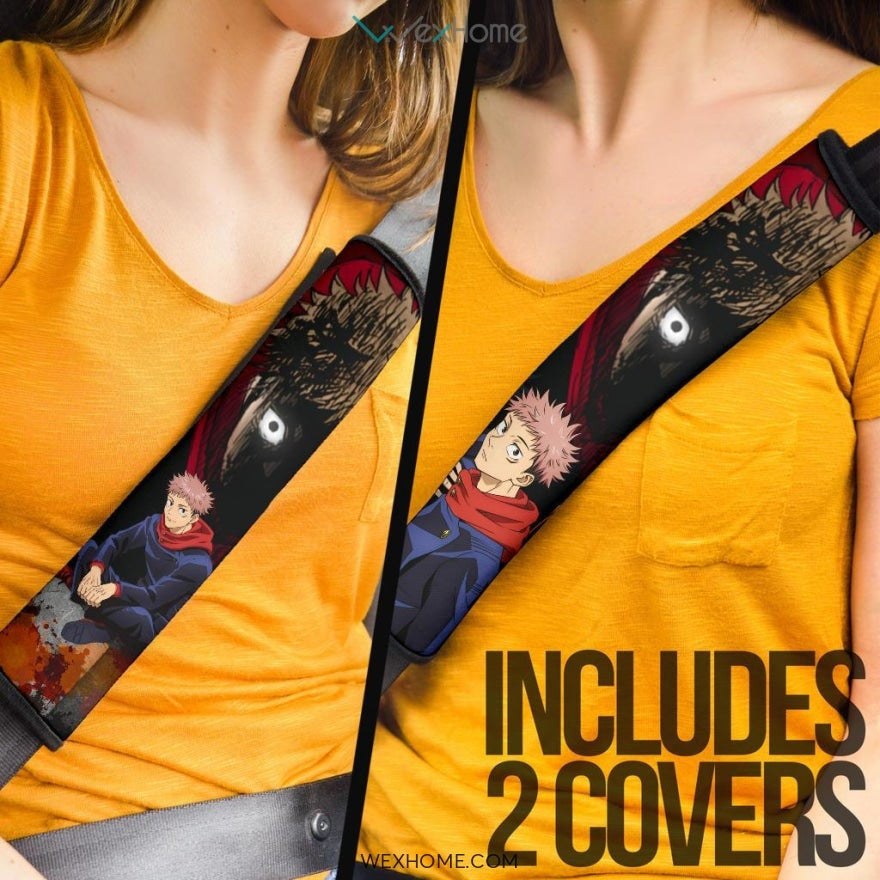 Jujutsu Kaisen Anime Seat Belt Covers | Jujutsu Kaisen Main Characters Yuji Gojo Satoru Belt Covers