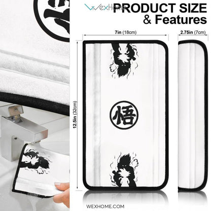 Dragon Ball Anime Seat Belt Covers | Goku Silhouette Black White Belt Covers