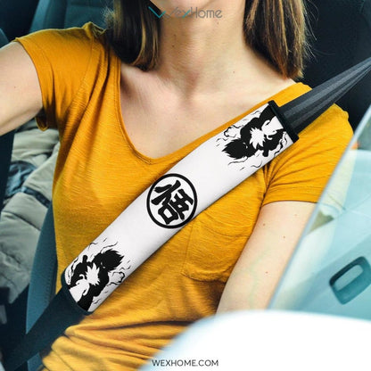 Dragon Ball Anime Seat Belt Covers | Goku Silhouette Black White Belt Covers