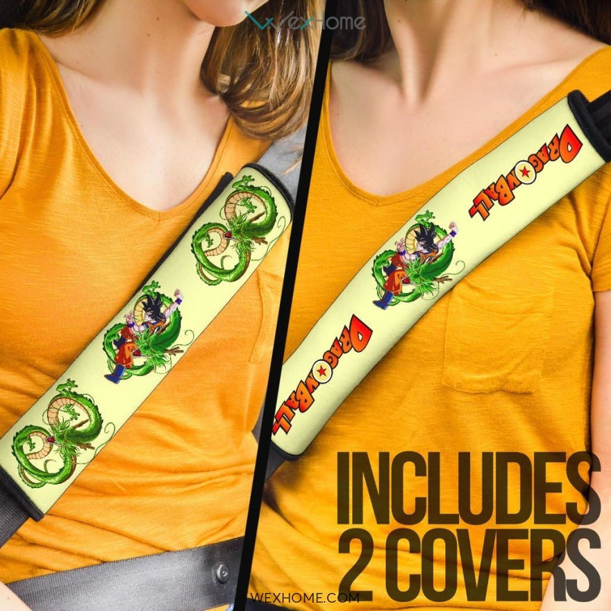 Dragon Ball Anime Seat Belt Covers | Goku Kungfu With Green Dragon Belt Covers