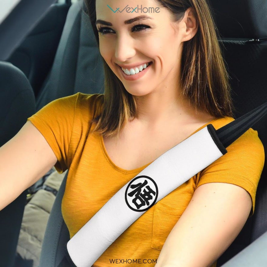 Dragon Ball Anime Seat Belt Covers | Goku Silhouette Black White Belt Covers