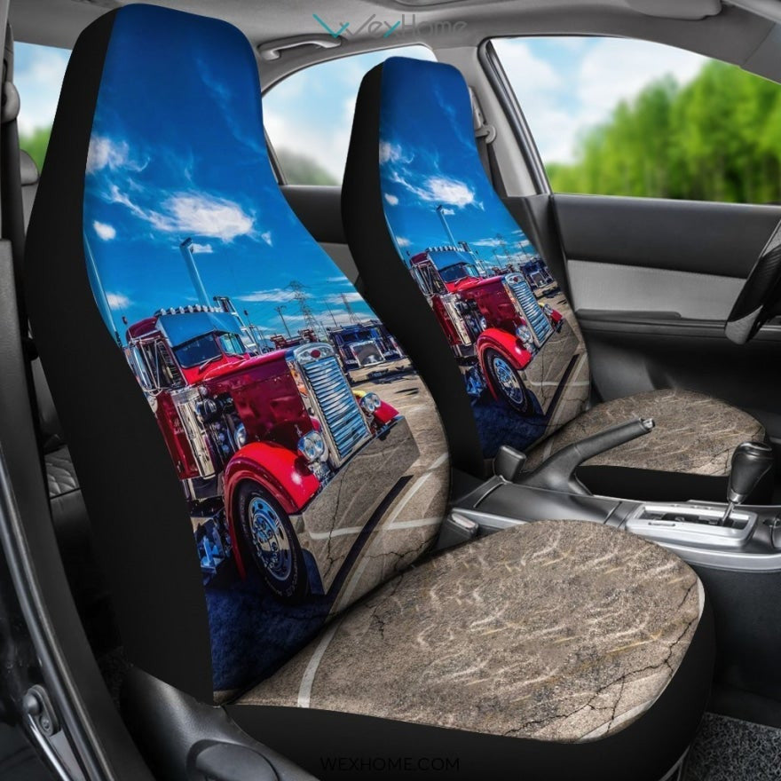 2pcs Red Truck Car Seat Cover