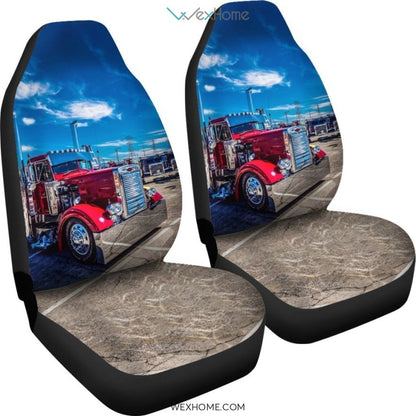 2pcs Red Truck Car Seat Cover