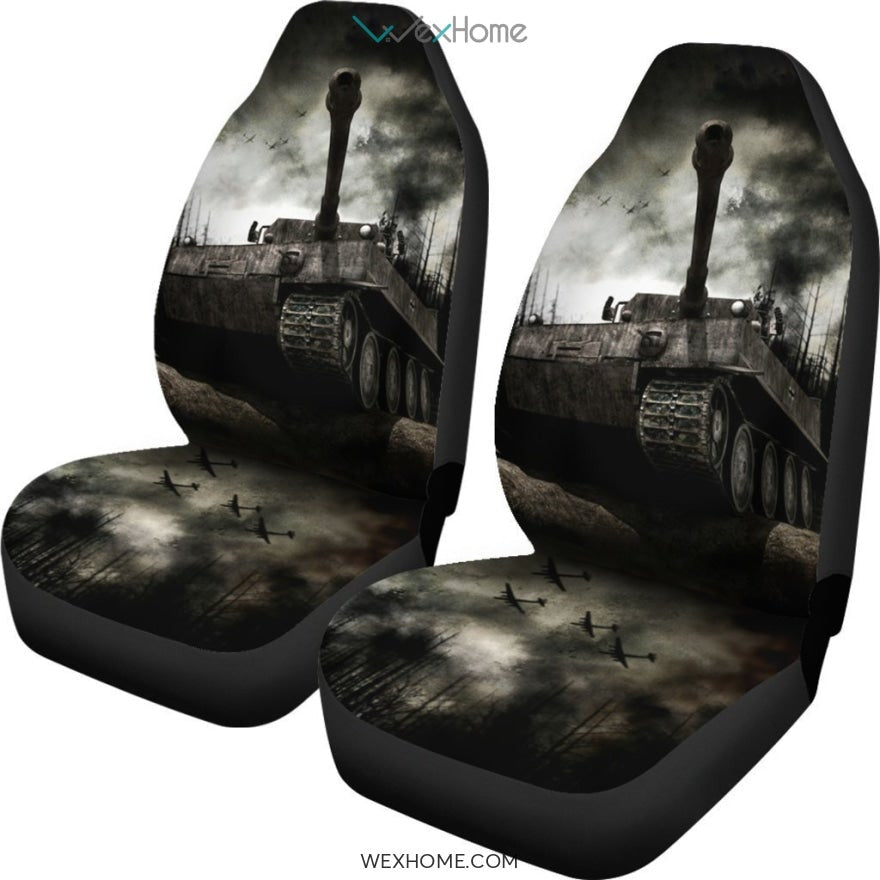 2pcs Tiger Tank Car Seat Cover