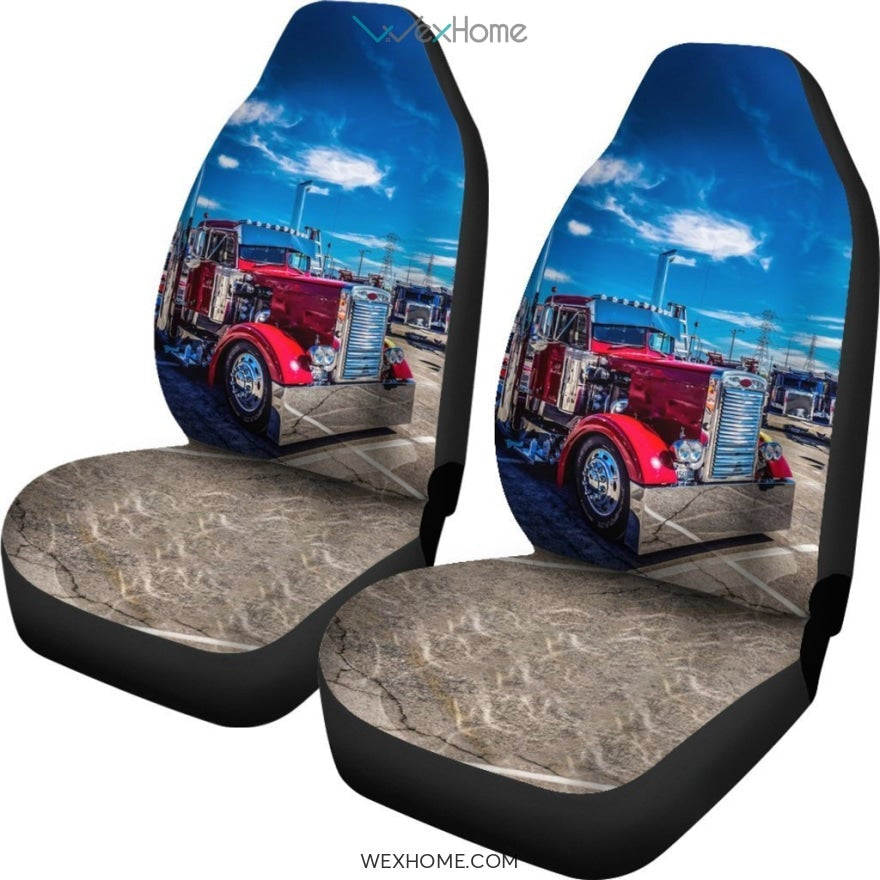 2pcs Red Truck Car Seat Cover