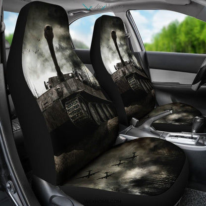2pcs Tiger Tank Car Seat Cover