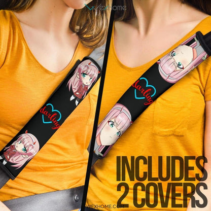 Darling In The Franxx Anime Seat Belt Covers | Chibi Zero Two Hungry Eating Belt Covers