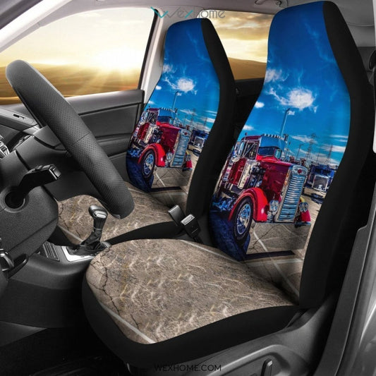 2pcs Red Truck Car Seat Cover