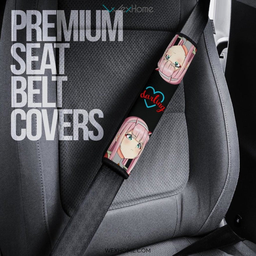Darling In The Franxx Anime Seat Belt Covers | Chibi Zero Two Hungry Eating Belt Covers