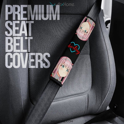 Darling In The Franxx Anime Seat Belt Covers | Chibi Zero Two Hungry Eating Belt Covers